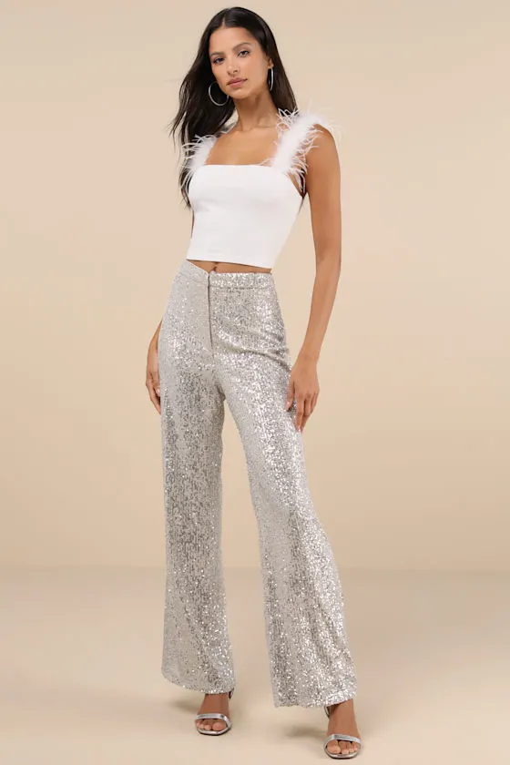 Fabulous Attraction White Feather Cropped Tank Top sold by Lulus product image thumbnail 3