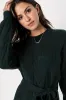 Wishing on Winter Emerald Green Cable Knit Mini Sweater Dress sold by Lulus
