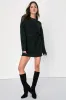 Wishing on Winter Emerald Green Cable Knit Mini Sweater Dress sold by Lulus