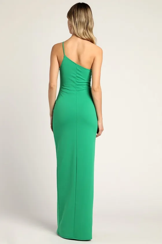 Keeper of My Heart Green One-Shoulder Maxi Dress sold by Lulus product image thumbnail 4