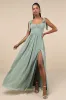 Radiant Charisma Sage Brush Chiffon Ruched Tie-Strap Maxi Dress sold by Lulus