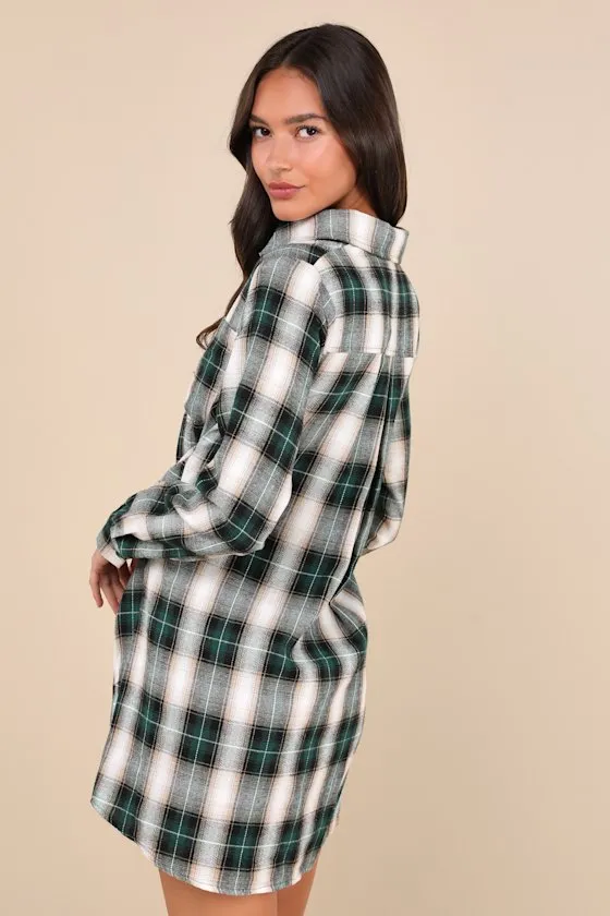 Pick Of The Patch Green Plaid Tie-Front Mini Dress sold by Lulus product image thumbnail 2