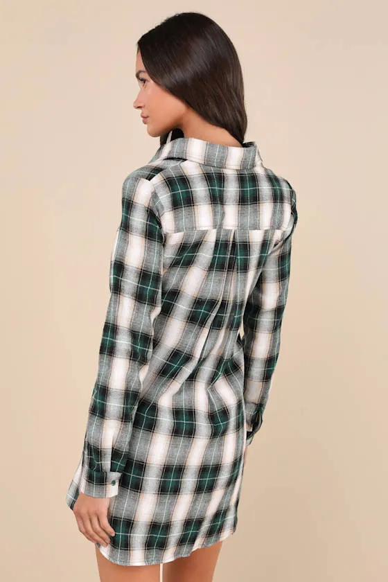 Pick Of The Patch Green Plaid Tie-Front Mini Dress sold by Lulus product image thumbnail 3