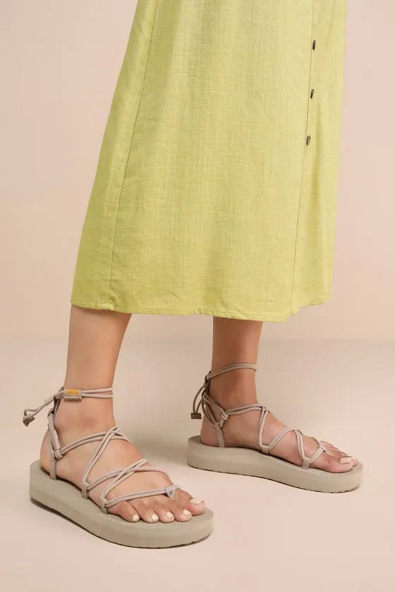 Midform Infinity Sesame Strappy Flatform Sandals sold by Lulus