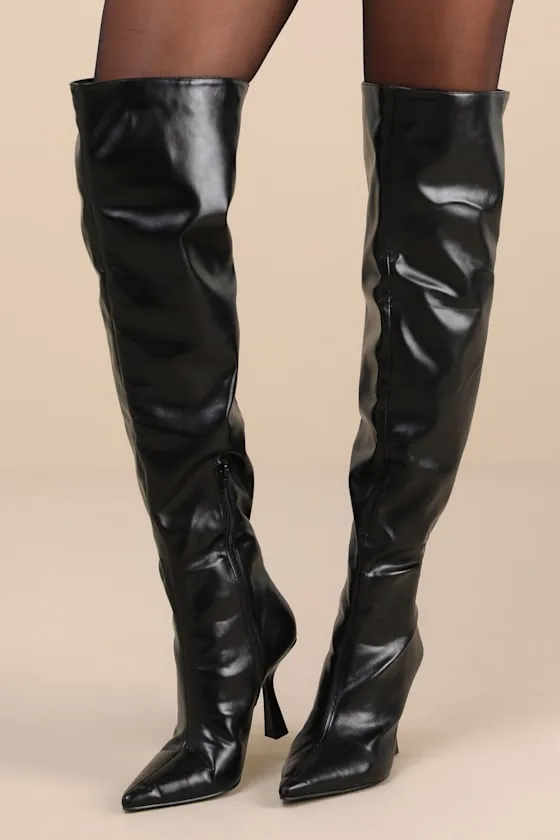Harpwood Black Over-the-Knee Boots sold by Lulus
