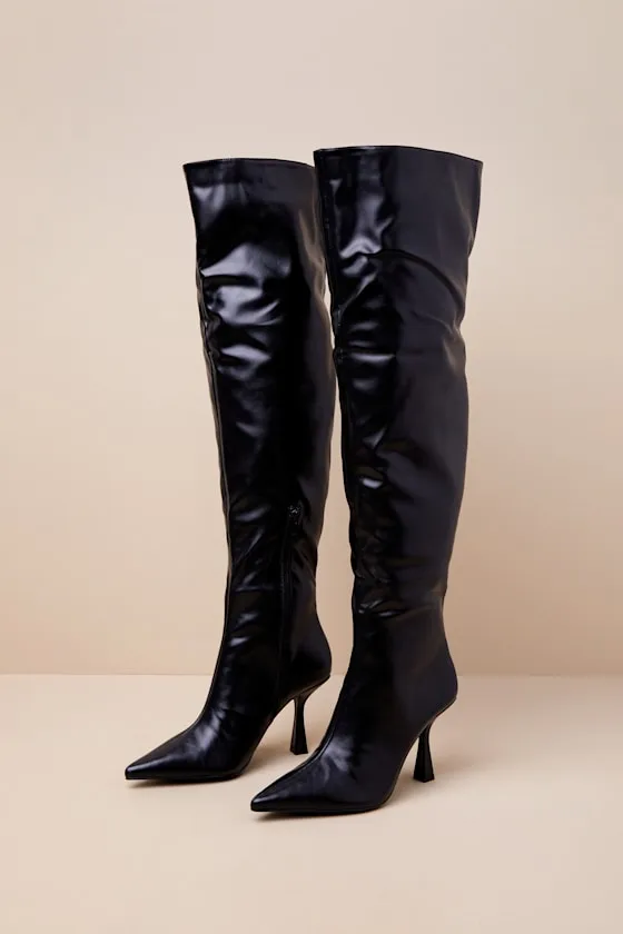 Harpwood Black Over-the-Knee Boots sold by Lulus product image thumbnail 3