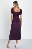 Flawless Forever Dark Purple Satin Pleated Midi Dress sold by Lulus