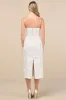 Adena White Jacquard Strapless Bustier Midi Dress sold by Lulus
