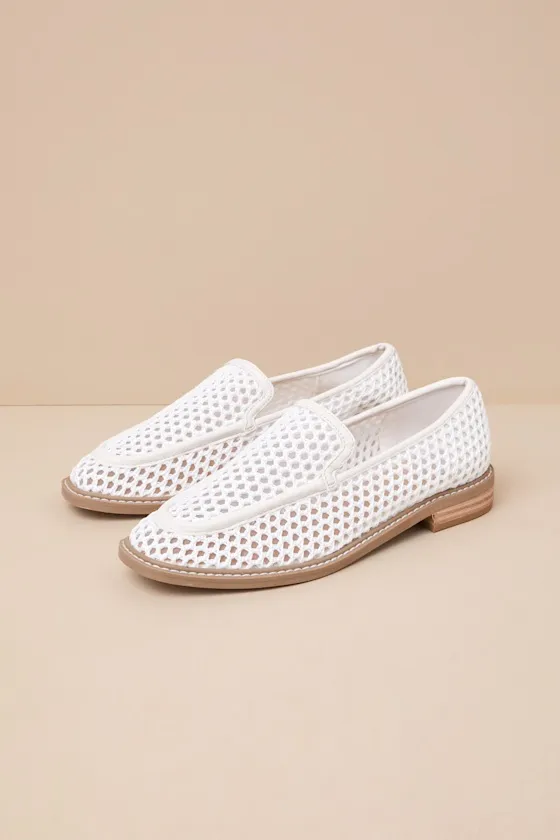 Fran White Woven Loafers sold by Lulus