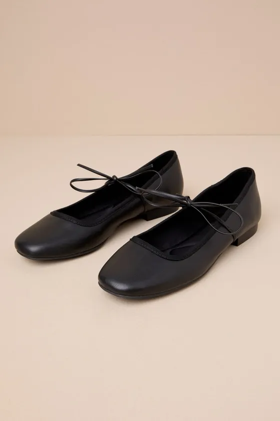 Felicitie Black Bow Ballet Flats sold by Lulus