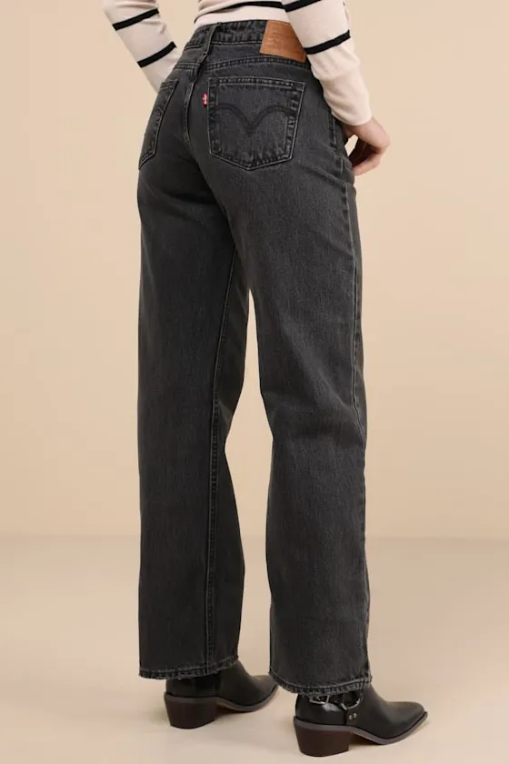 Low Loose Washed Black Low-Rise Wide-Leg Jeans sold by Lulus product image thumbnail 4