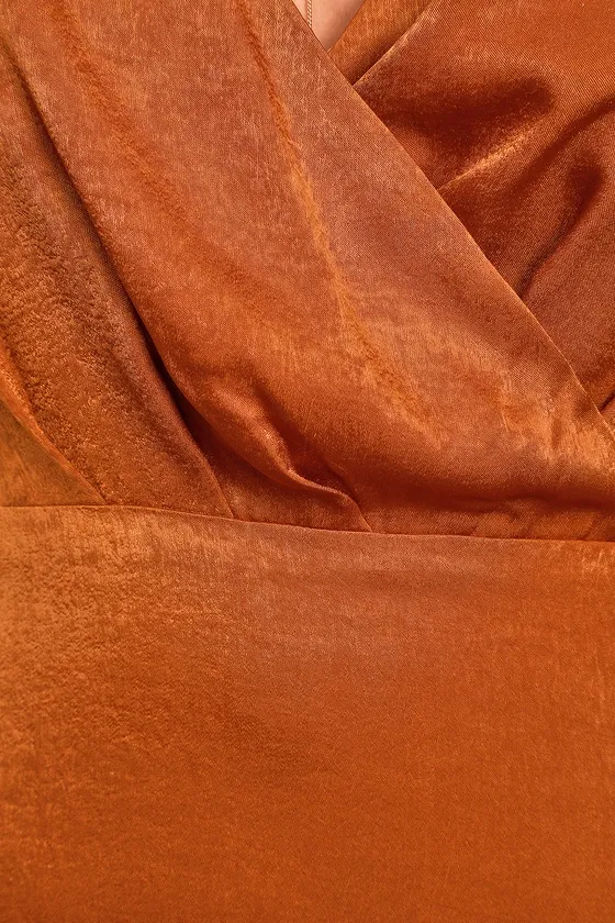 Constantine Rust Orange Satin Maxi Dress sold by Lulus product image thumbnail 4