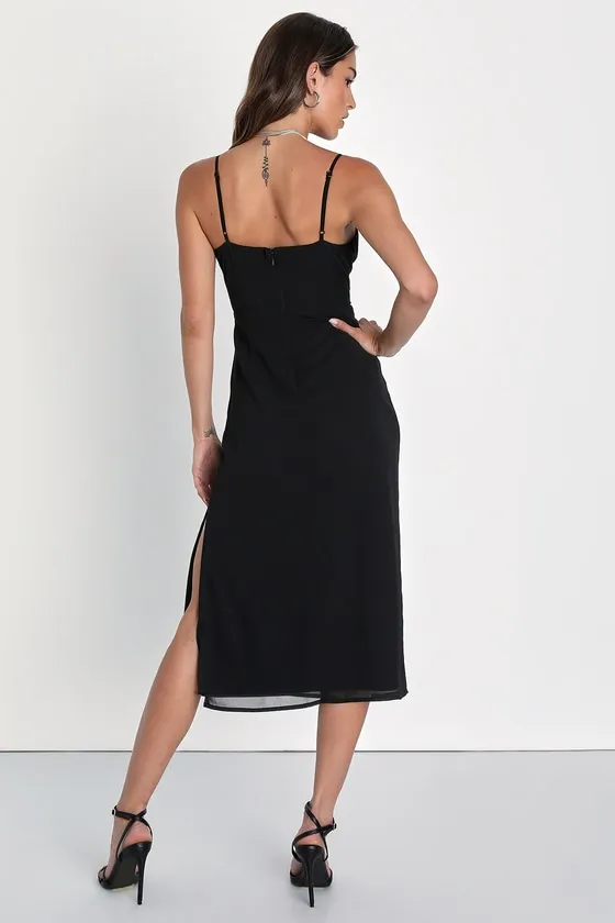 Sweetest Invite Black Sleeveless Midi Dress sold by Lulus product image thumbnail 4
