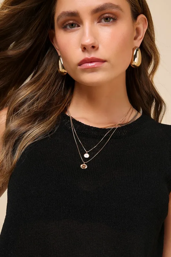 Clean Aesthetic Black Sweater Knit Tank Top sold by Lulus product image thumbnail 4