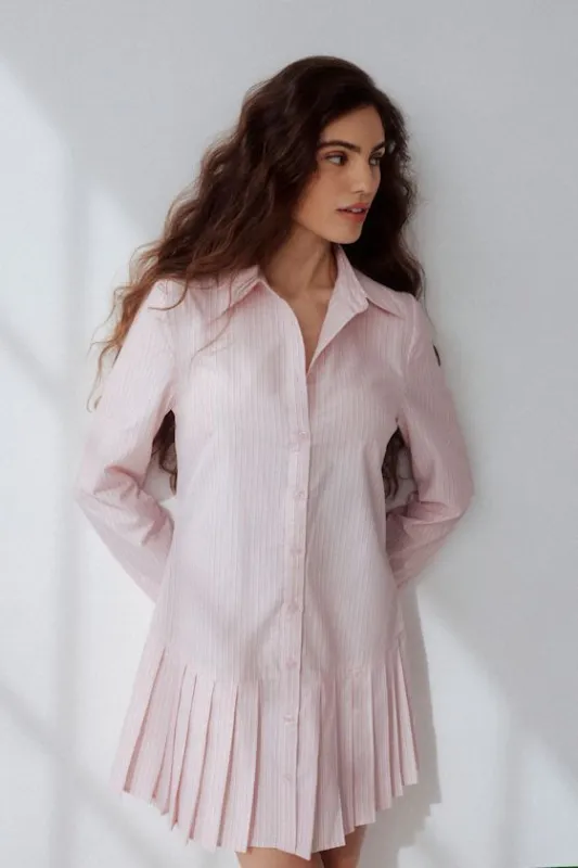 Exquisite Poise Light Pink Striped Collared Mini Dress sold by Lulus