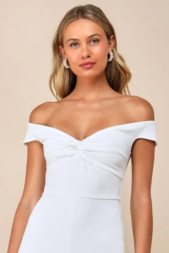 Stunning Existence White Off-the-Shoulder Knot-Front Jumpsuit sold by Lulus product image thumbnail 3