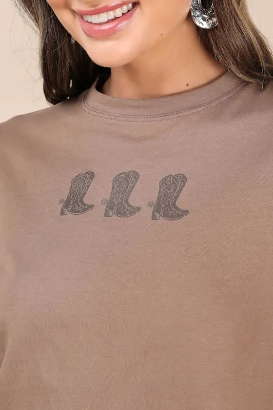 Wild Wild Style Light Brown Cowboy Boot Graphic Tee sold by Lulus product image thumbnail 4