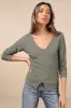 Novel Poise Olive Green Textured V-Neck Long Sleeve Top sold by Lulus