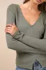 Novel Poise Olive Green Textured V-Neck Long Sleeve Top sold by Lulus