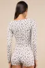 Bovita Cream Floral Ribbed Long Sleeve Top sold by Lulus