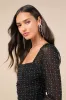 Compelling Radiance Black Mesh Rhinestone Long Sleeve Mini Dress sold by Lulus