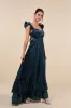 Pristine Glow Dark Teal Ruffled Tie-Back Maxi Dress sold by Lulus