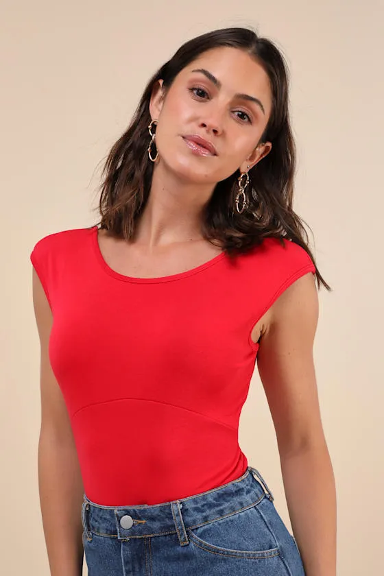 Constantly Stunning Red Backless Boat Neck Bodysuit sold by Lulus product image thumbnail 2