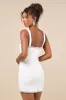 Glowing Allure White Rhinestone Sleeveless Bodycon Mini Dress sold by Lulus