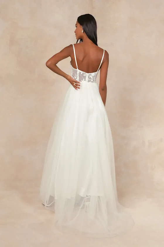 Ethereal Romance White Sleeveless Embroidered Bustier Maxi Dress sold by Lulus product image thumbnail 2