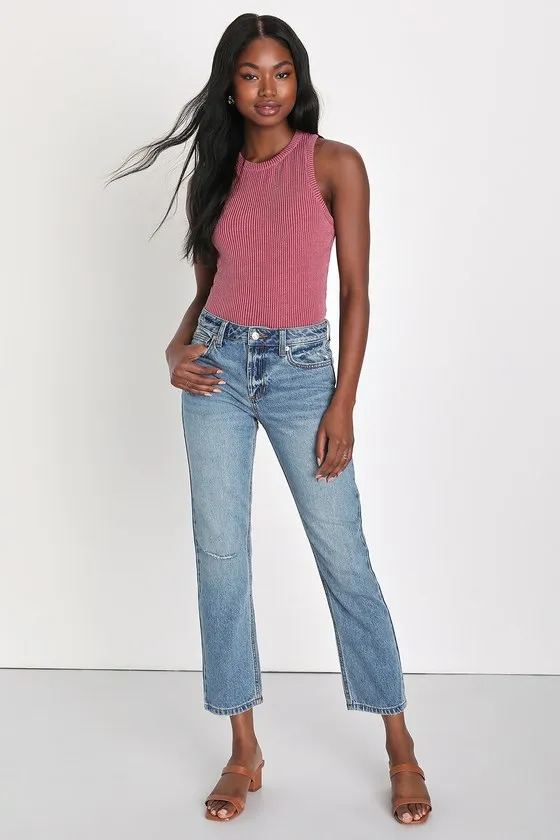 Essential Update Mauve Ribbed Tank Top sold by Lulus product image thumbnail 3