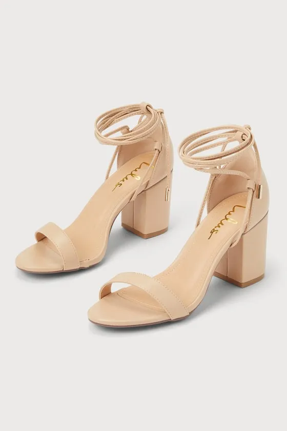 Kaira Beige Lace-Up Heels sold by Lulus product image thumbnail 3