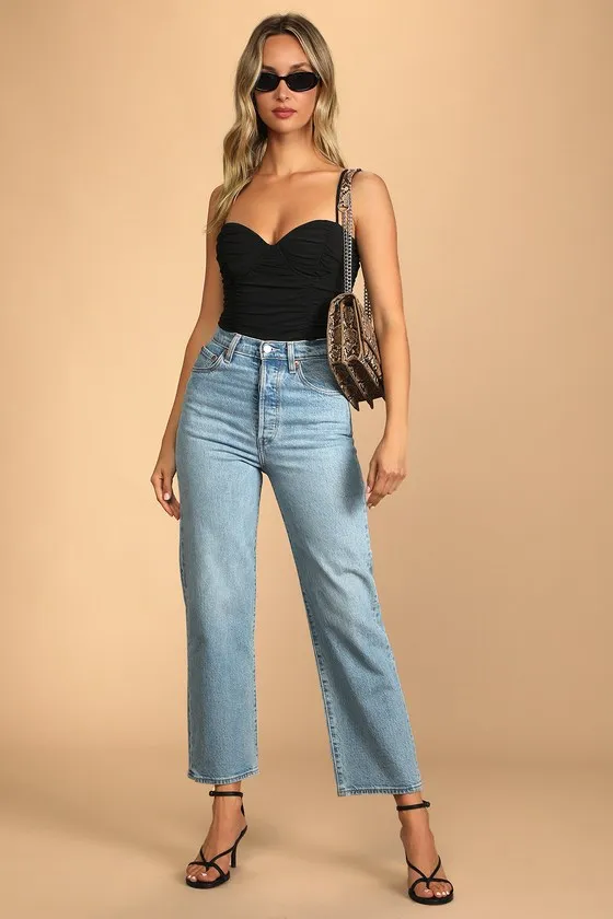 Caught My Attention Black Ruched Bustier Bodysuit sold by Lulus product image thumbnail 2