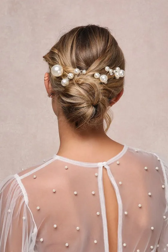 Luminous Luxury White Pearl Hair Pin Set sold by Lulus