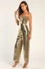 Glamorous Stance Gold Sequin Wide-Leg Jumpsuit sold by Lulus