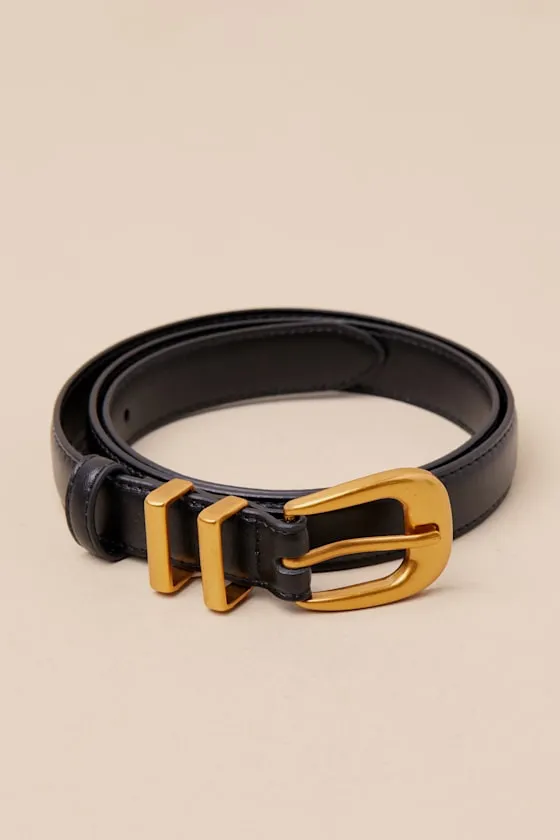 Exclusive Addition Black and Gold Leather Belt sold by Lulus product image thumbnail 2