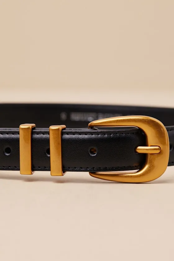 Exclusive Addition Black and Gold Leather Belt sold by Lulus product image thumbnail 4