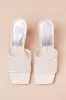 Narda Ivory Mesh Square-Toe High Heel Slide Sandals sold by Lulus
