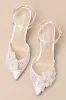 SB-Susie Ivory Mesh Applique Ankle Strap Pumps sold by Lulus