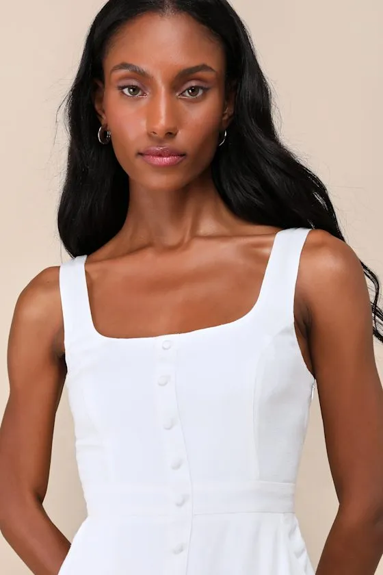 Poised and Chic White Linen Pleated Mini Dress with Pockets sold by Lulus product image thumbnail 4