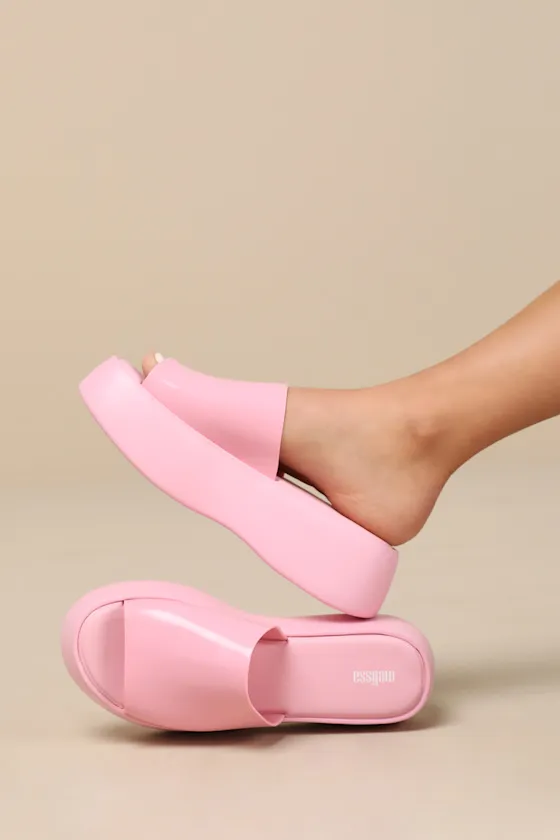 Becky Pink Flatform Slide Sandals sold by Lulus product image thumbnail 2