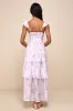 Sweetest Emotion Lilac Floral Ruffled Tiered Bustier Midi Dress sold by Lulus