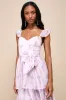 Sweetest Emotion Lilac Floral Ruffled Tiered Bustier Midi Dress sold by Lulus