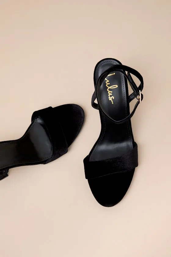 Lucinna Black Velvet Ankle Strap High Heel Sandals sold by Lulus product image thumbnail 3