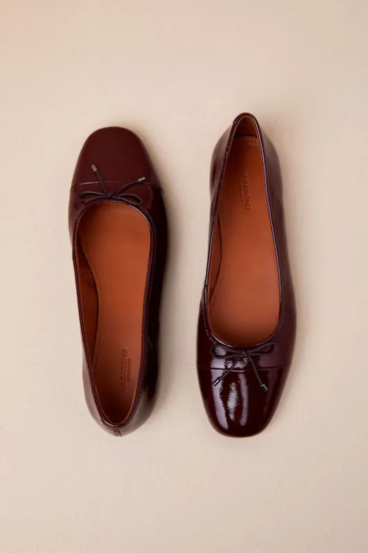 Jolin Cherry Patent Leather Bow Ballet Flats sold by Lulus