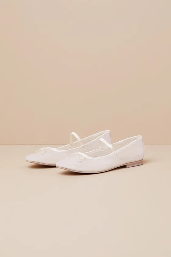 Cadel Ivory Mesh Bow Ballet Flats sold by Lulus product image thumbnail 2