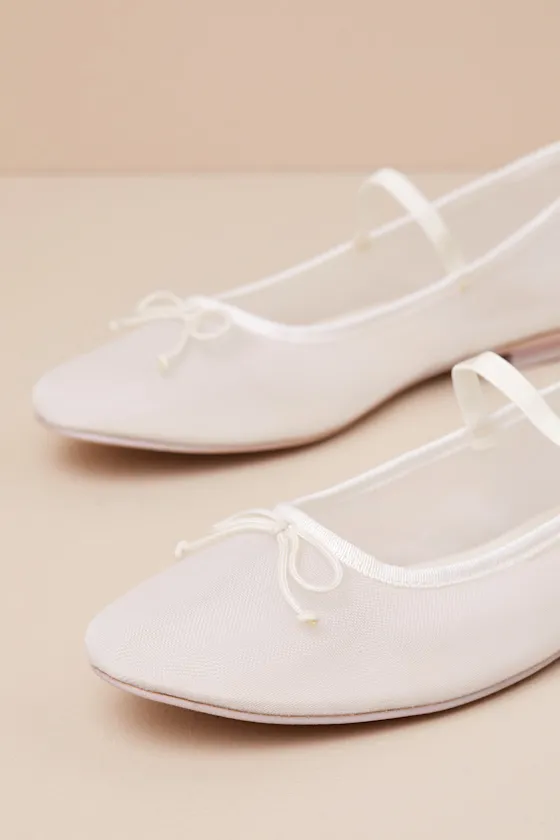 Cadel Ivory Mesh Bow Ballet Flats sold by Lulus product image thumbnail 4
