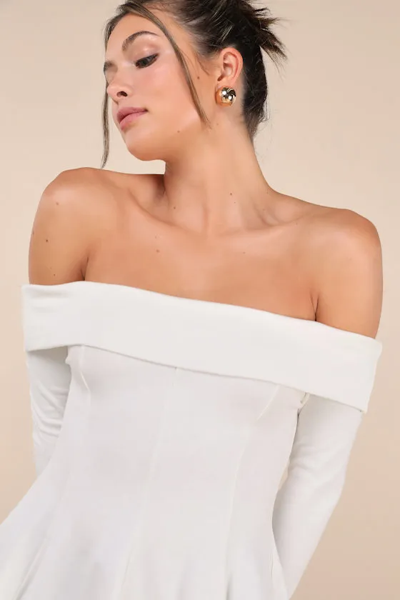 Flattering Pick Ivory Off-the-Shoulder Long Sleeve Top sold by Lulus product image thumbnail 4