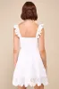 Sincerely Precious White Eyelet Embroidered Ruffled Mini Dress sold by Lulus