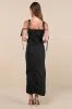 Fanciful Flower Black Jacquard Flower Tie-Strap Midi Dress sold by Lulus