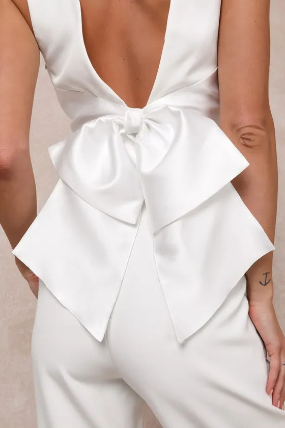 Iconic Romantic Ivory Button-Front Bustier Bow Vest Top sold by Lulus product image thumbnail 4